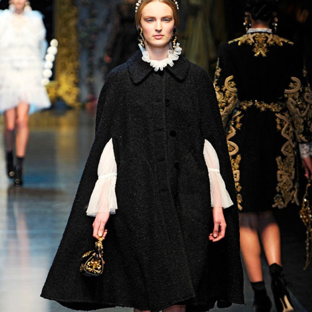 Dolce & Gabbana Fall Winter 2012 Silk Bouclé Cape